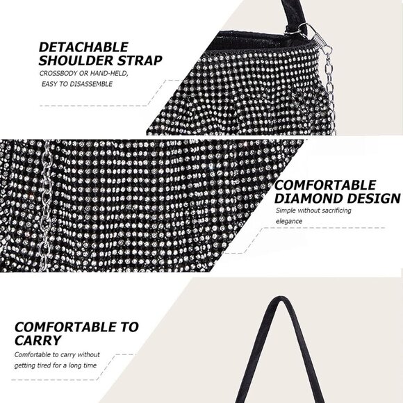 Lightweight Sparkling Crossbody Purse with Drawstring Closure - Women’s Fashion - Picture 5 of 6